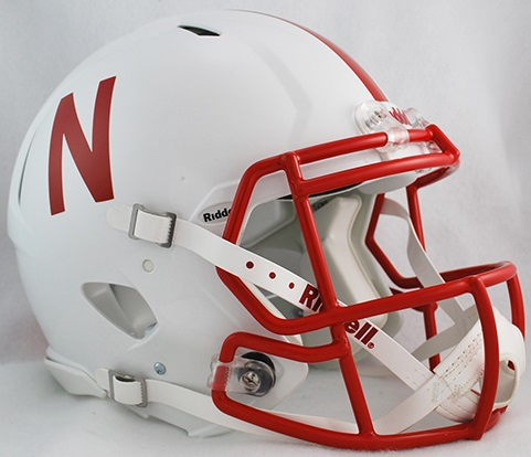 Nebraska Cornhuskers Speed Football Helmet White Metallic