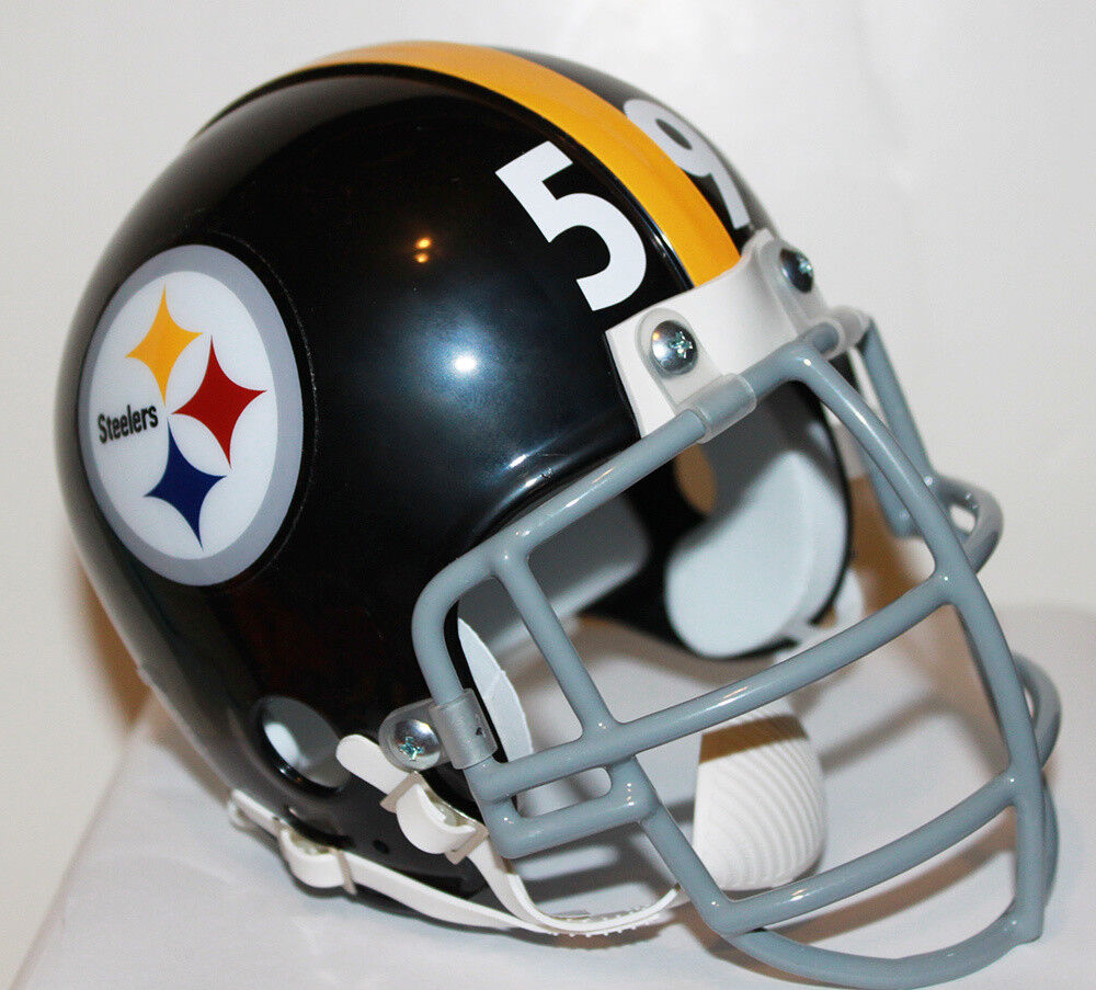 Jack Ham Pittsburgh Steelers Riddell Mini Helmet Gray or Black Metal Face Mask
