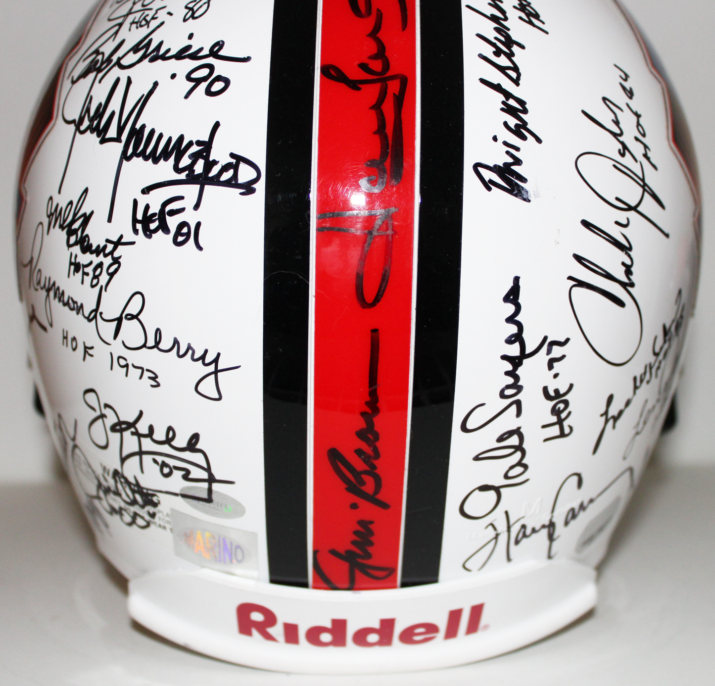 Hall of Fame Full Size Helmet Signed by 35, Jim Brown, Joe Montana, Dan Marino