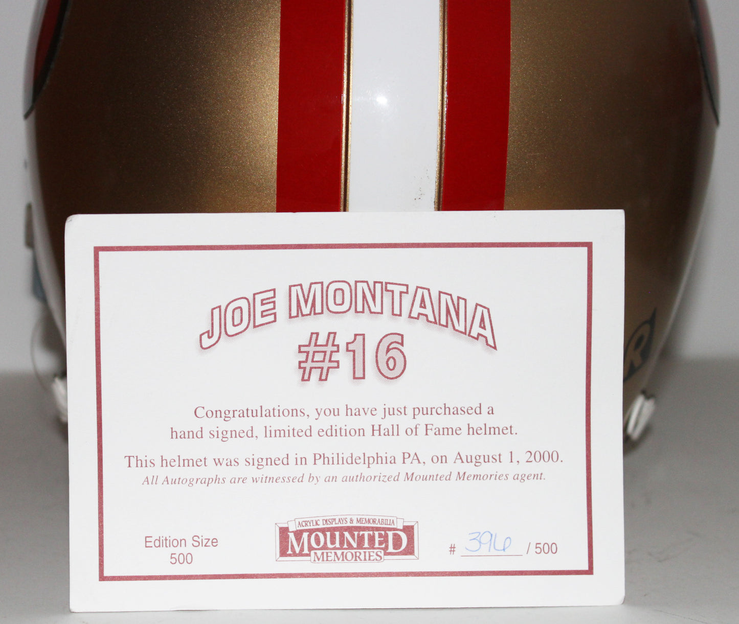 Joe Montana San Francisco 49ers Signed Authentic Full Size Proline Helmet with HOF Inscription LE