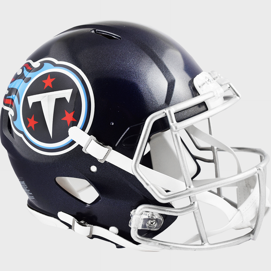 Tennessee Titans Speed Football Helmet Satin Navy Metallic