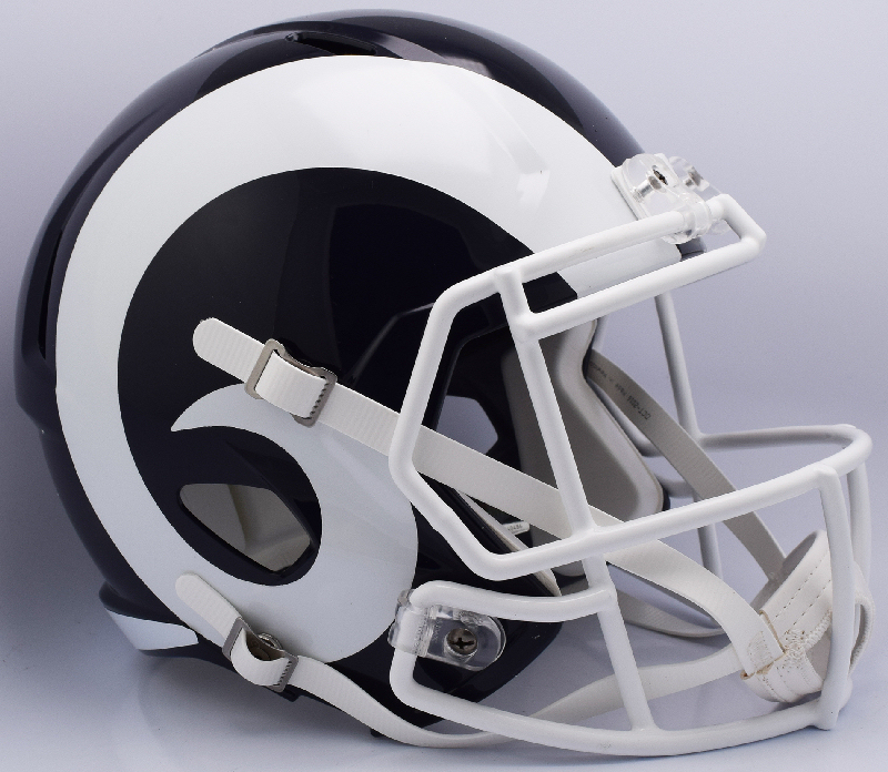 Los Angeles Rams Speed Replica Football Helmet White Horns