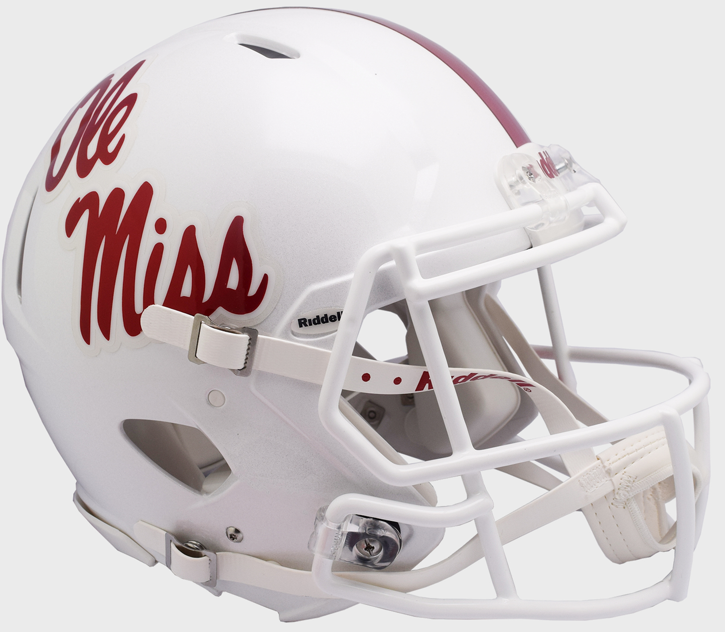 Mississippi (Ole Miss) Rebels Speed Football Helmet White Metallic