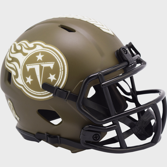 Tennessee Titans NFL Mini Speed Football Helmet SALUTE TO SERVICE SALE