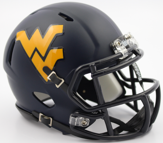 West Virginia Mountaineers NCAA Mini Speed Football Helmet Satin Navy