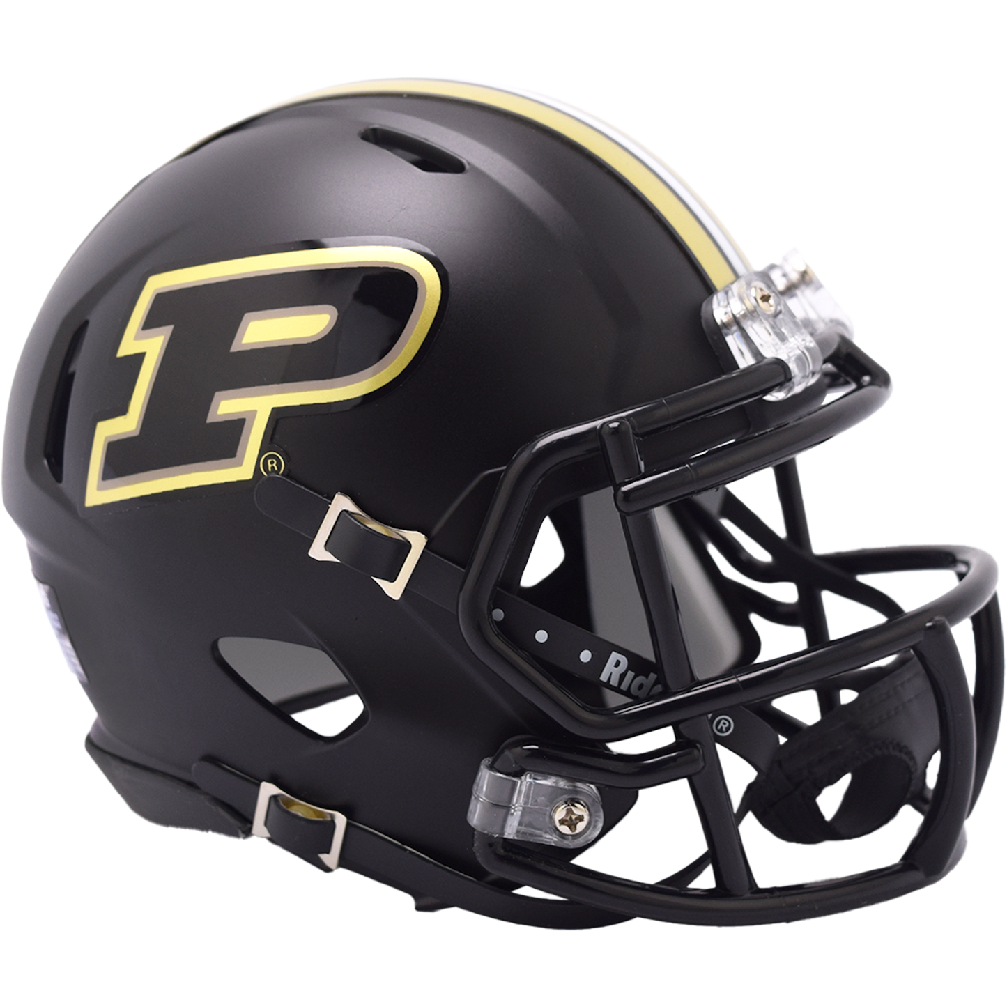 Purdue Boilermakers NCAA Mini Chrome Speed Football Helmet Gloss Black