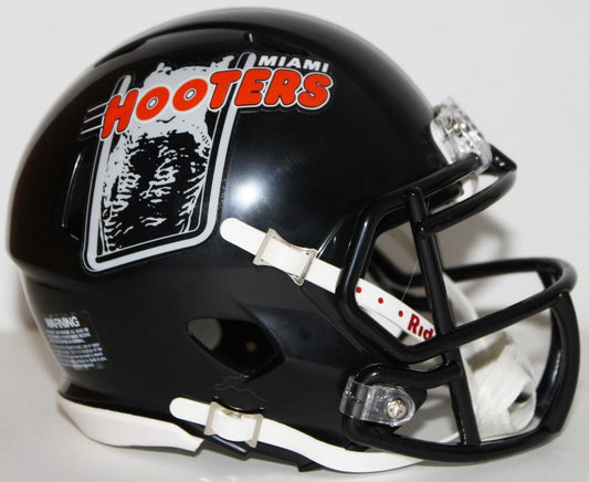 AFL Defunct Miami Hooters Riddell Custom Mini Helmet - Black