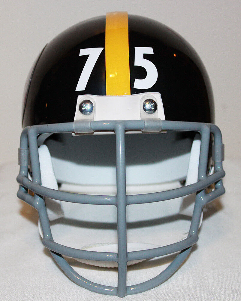 Joe Greene Pittsburgh Steelers Riddell Mini Helmet Gray or Black Metal Face Mask