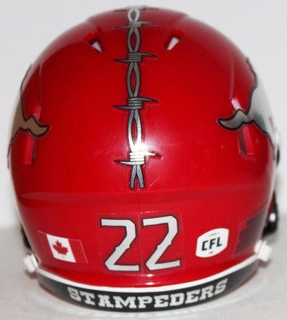 2022 CFL Calgary Stampeders Alternate Custom Riddell Mini Helmet
