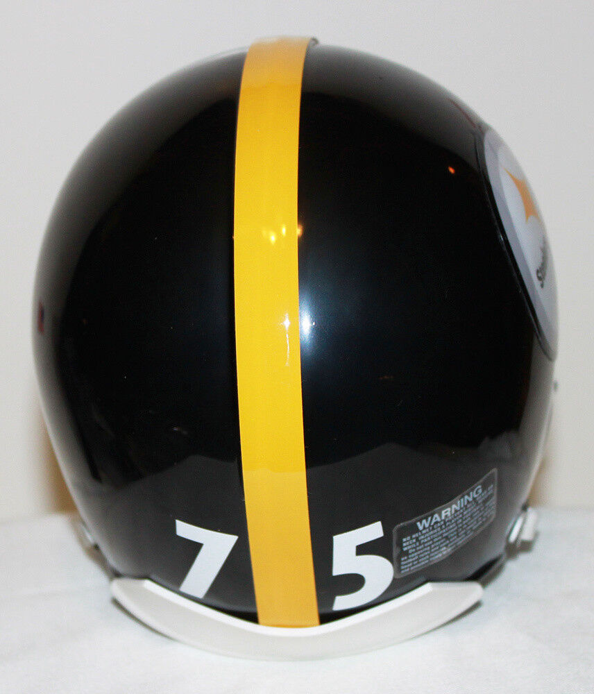 Joe Greene Pittsburgh Steelers Riddell Mini Helmet Gray or Black Metal Face Mask
