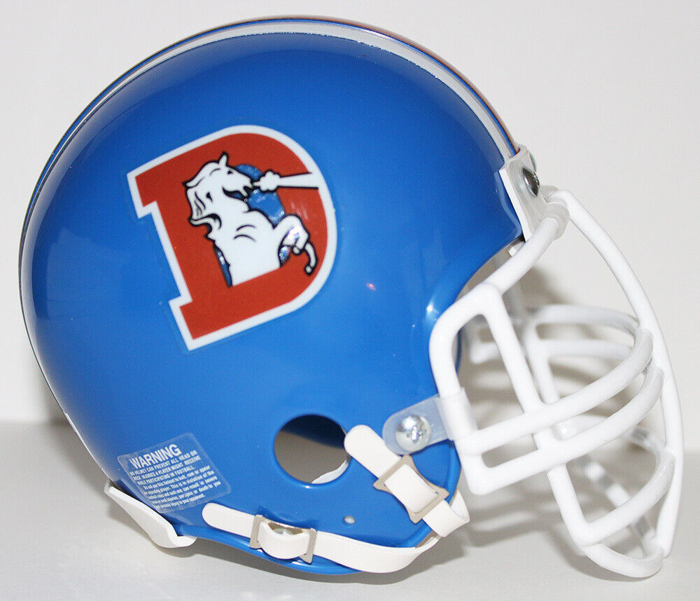 Karl Mecklenburg Denver Broncos Riddell Custom Mini Helmet w Metal Facemask