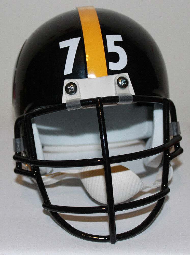 Joe Greene Pittsburgh Steelers Riddell Mini Helmet Gray or Black Metal Face Mask