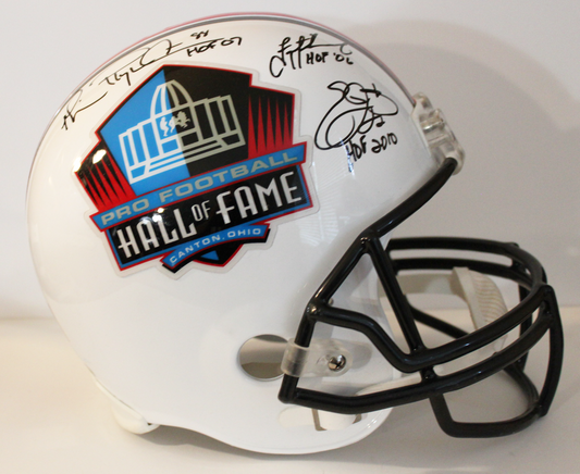 Troy Aikman, Michael Irvin and Emmitt Smith "Triplets" Signed Hall of Fame Full Size Replica Helmet w/ Inscription