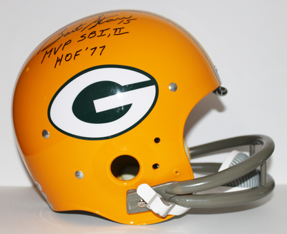 Bart Starr Signed Green Bay Packers TK Helmet Rare Inscriptions PSA TRISTAR