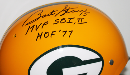 Bart Starr Signed Green Bay Packers TK Helmet Rare Inscriptions PSA TRISTAR