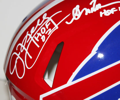 Jim Kelly, Thurman Thomas and Andre Reed Buffalo Bills Triplets Signed Authentic Full Size Authentic Speed Helmet w/ Inscription