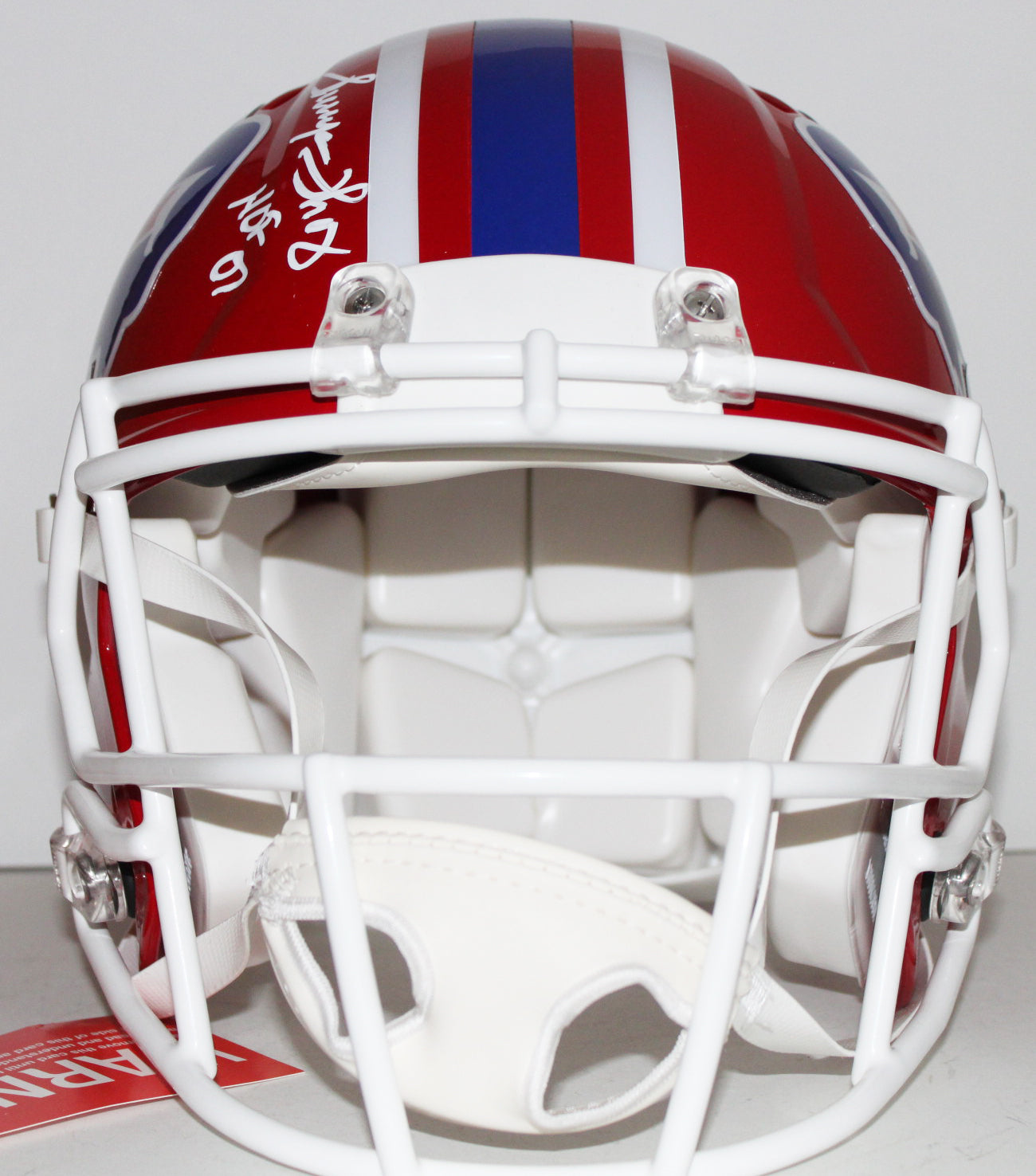 Jim Kelly, Thurman Thomas and Andre Reed Buffalo Bills Triplets Signed Authentic Full Size Authentic Speed Helmet w/ Inscription