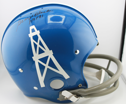 George Blanda Houston Oilers Signed TK Suspension Full-Sized Helmet with Inscription - PSA