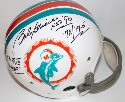 Bob Griese Miami Dolphins Signed TK Suspension Full Size Helmet - JSA