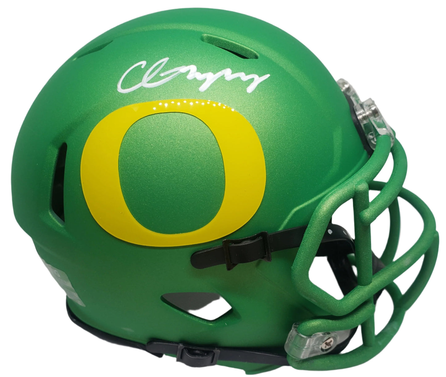 Christian Gonzalez Signed Oregon Ducks (Candy Apple) Speed Mini Helmet