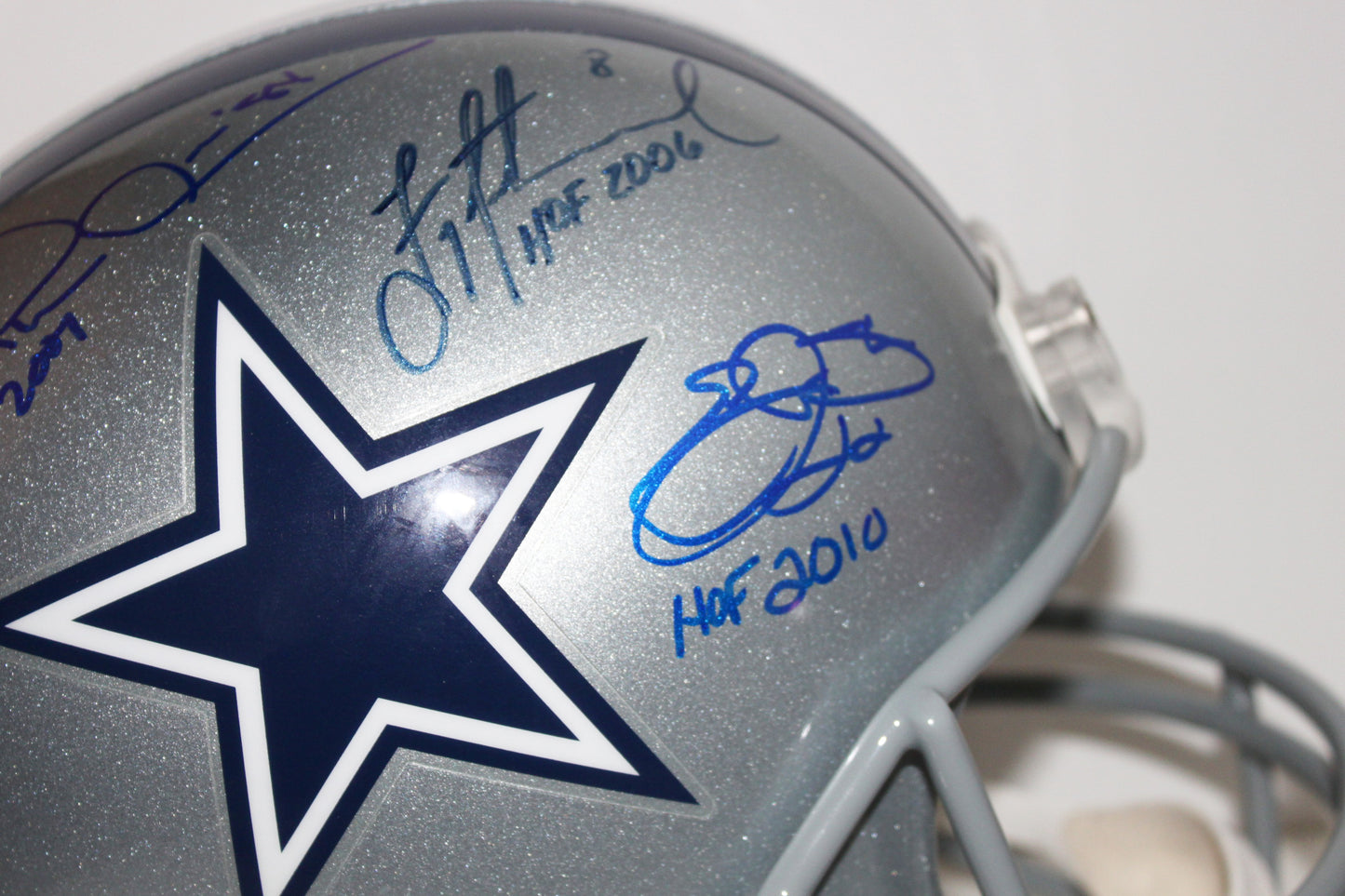 Troy Aikman, Michael Irvin and Emmitt Smith "Triplets" Signed Dallas Cowboys Full Size Replica Helmet w/ Inscription