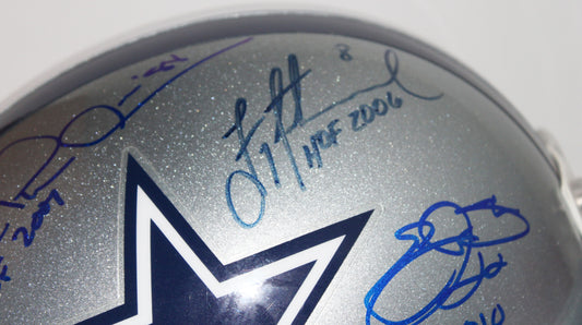 Troy Aikman, Michael Irvin and Emmitt Smith "Triplets" Signed Dallas Cowboys Full Size Replica Helmet w/ Inscription