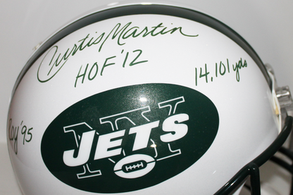 Curtis Martin New York Jets TB Full Size Proline Helmet with Inscriptions - JSA