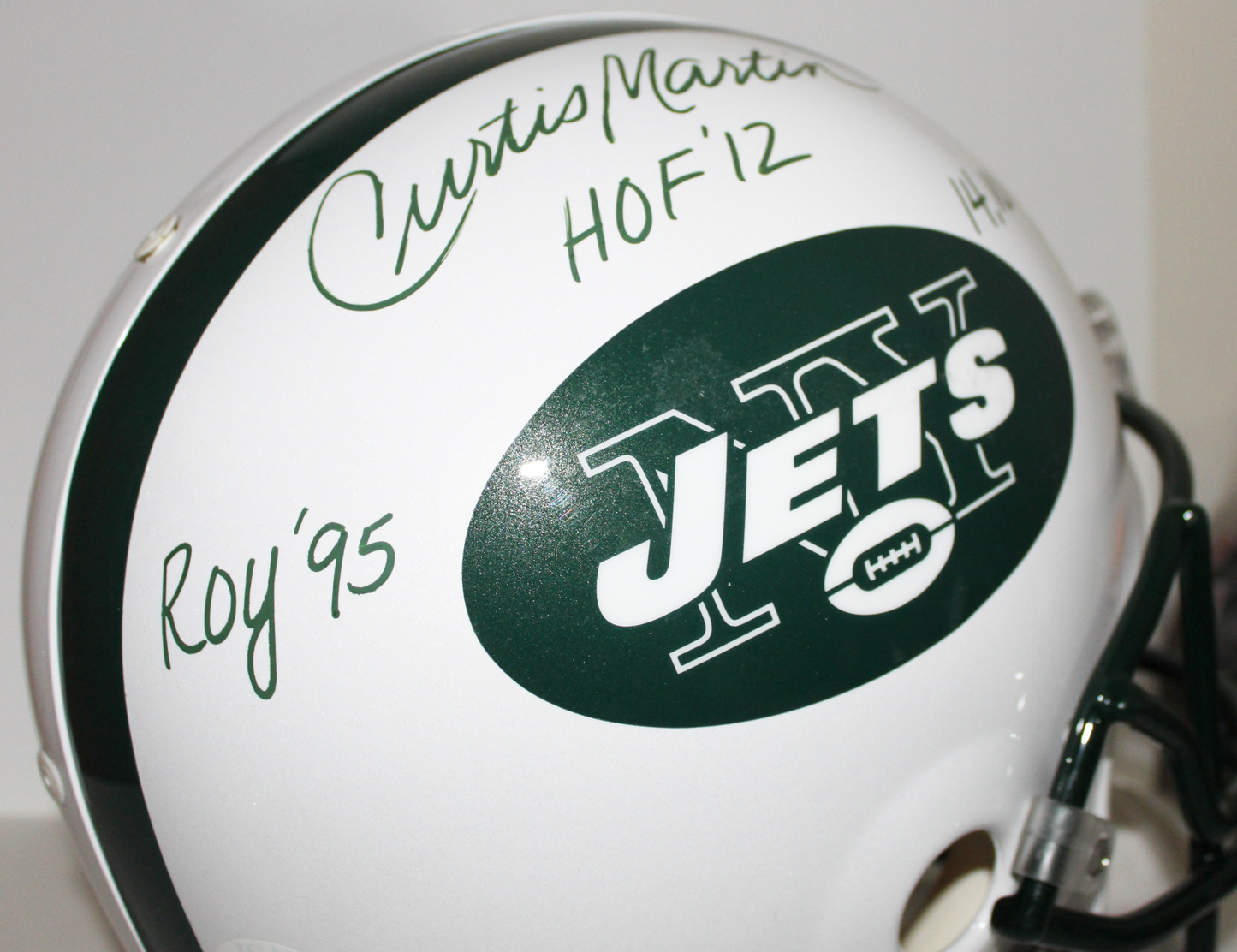 Curtis Martin New York Jets TB Full Size Proline Helmet with Inscriptions - JSA