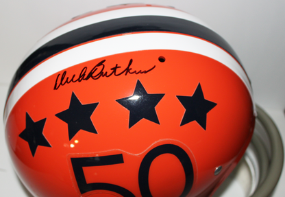 Dick Butkus Signed Illinois Illini Full Size 2 Bar Full Size TK Suspension Football Helmet