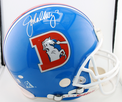 John Elway Denver Broncos 1974-96 Signed Authentic Proline Full Size Football Helmet - Mounted Memories