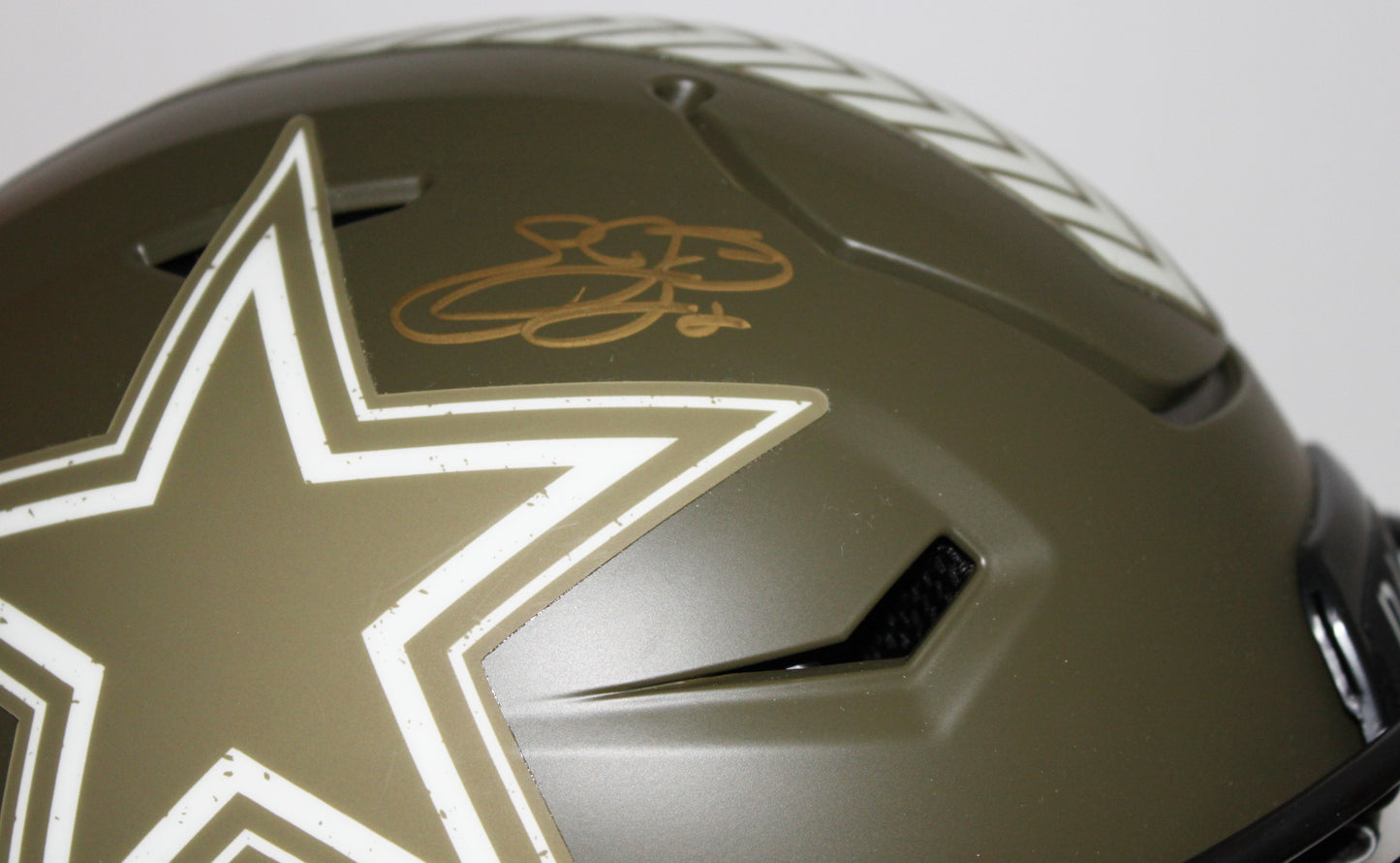 Emmitt Smith Signed Dallas Cowboys Full Size Authentic Speed Flex Salute to Service NFL Helmet