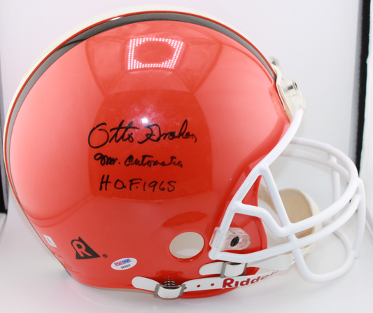 Otto Graham Cleveland Browns Signed Authentic Full-Sized Helmet with Inscription - PSA