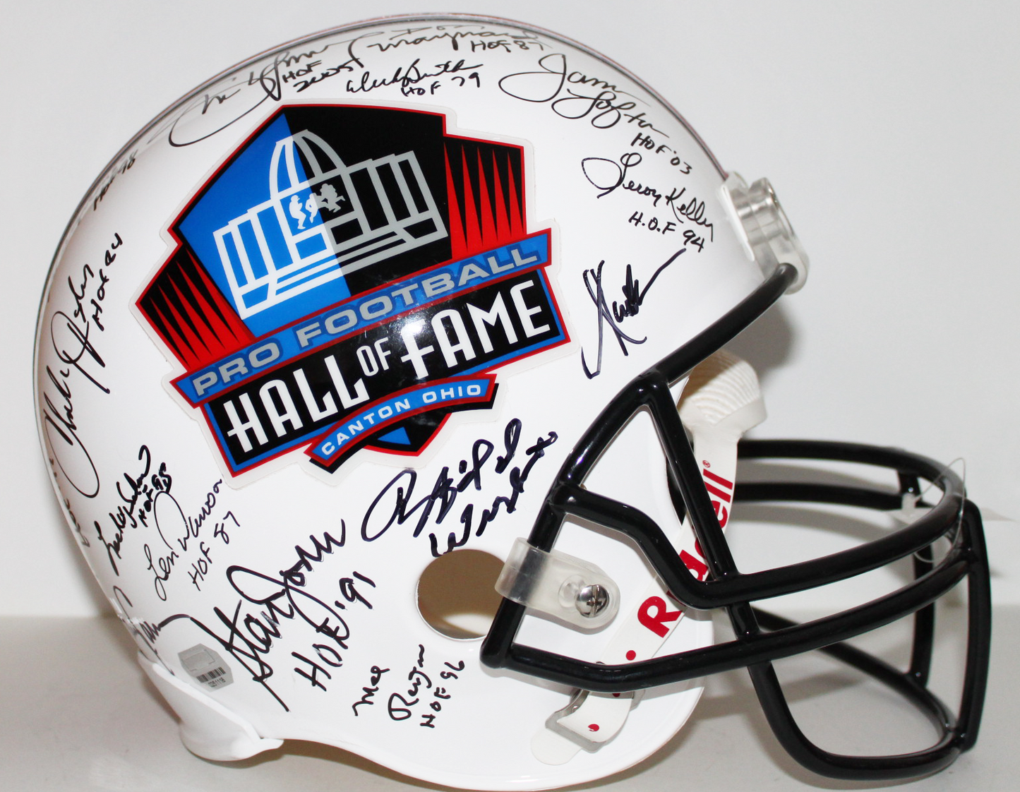 Hall of Fame Full Size Helmet Signed by 35, Jim Brown, Joe Montana, Dan Marino