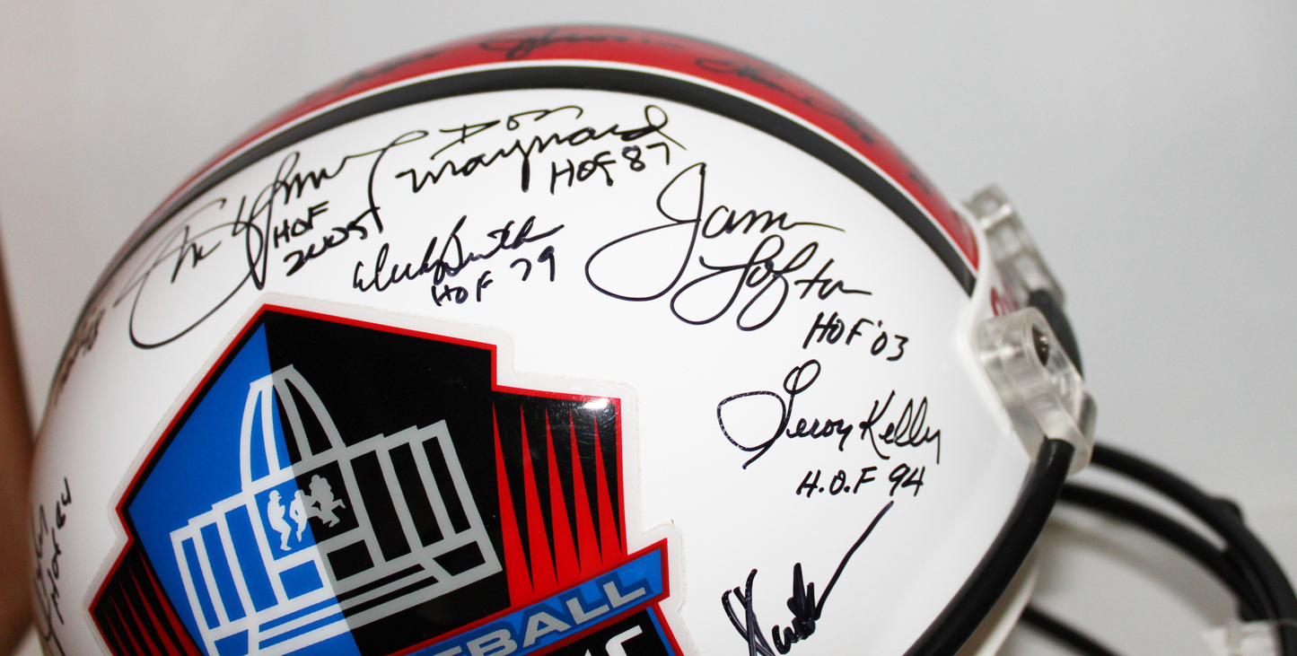 Hall of Fame Full Size Helmet Signed by 35, Jim Brown, Joe Montana, Dan Marino