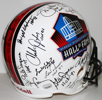 Hall of Fame Full Size Helmet Signed by 35, Jim Brown, Joe Montana, Dan Marino