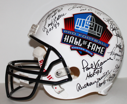 Hall of Fame Full Size Helmet Signed by 35, Jim Brown, Joe Montana, Dan Marino