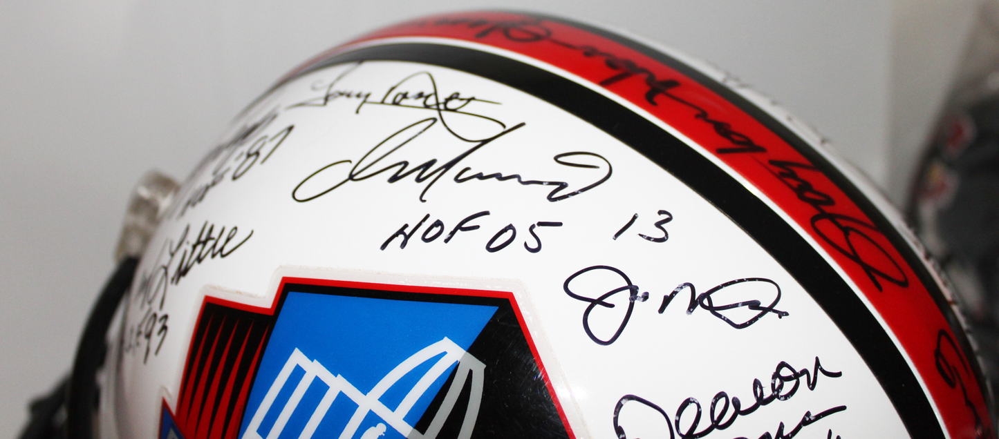 Hall of Fame Full Size Helmet Signed by 35, Jim Brown, Joe Montana, Dan Marino