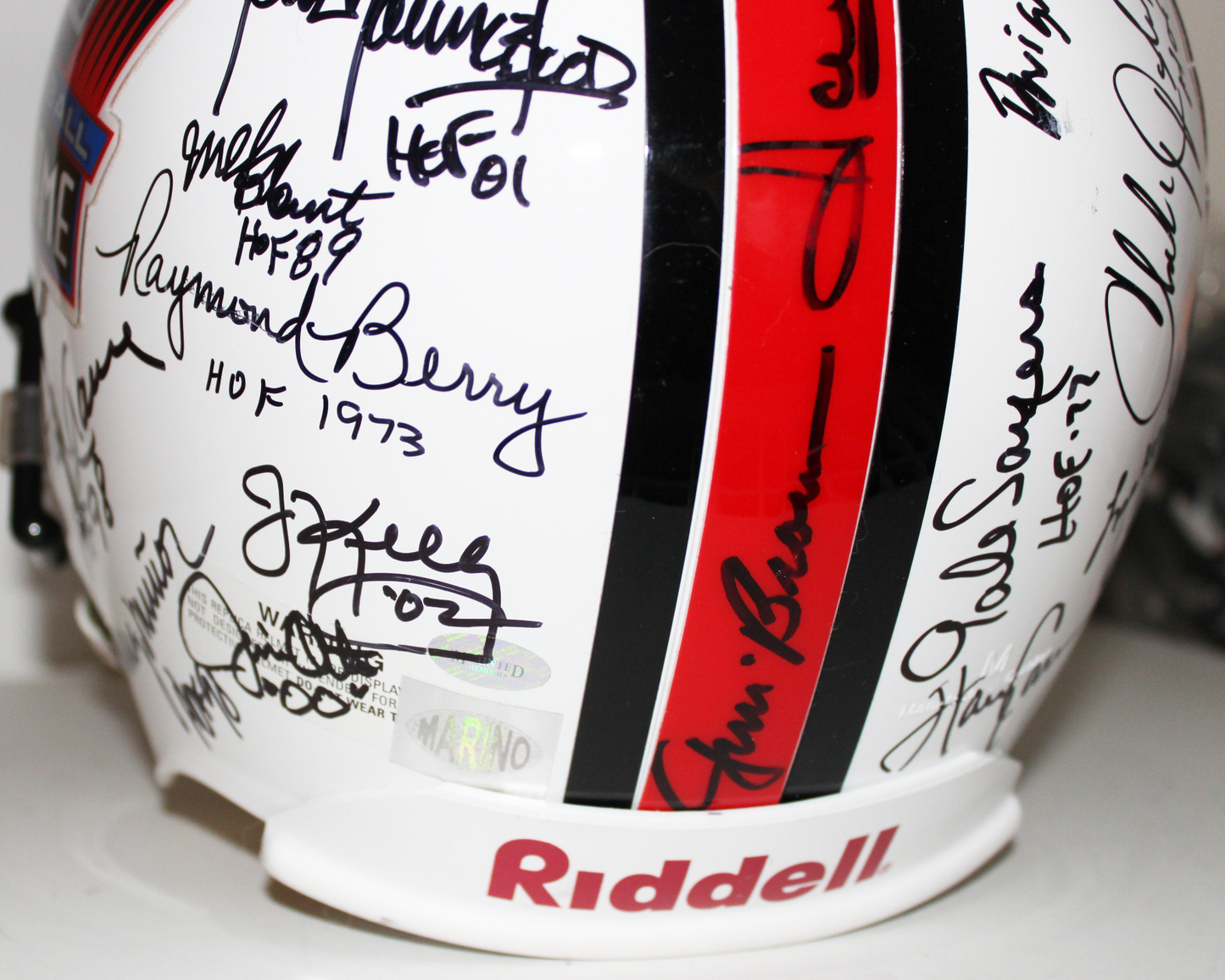 Hall of Fame Full Size Helmet Signed by 35, Jim Brown, Joe Montana, Dan Marino