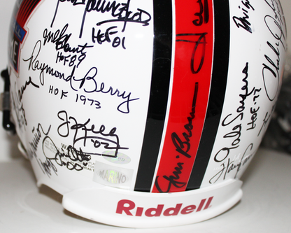 Hall of Fame Full Size Helmet Signed by 35, Jim Brown, Joe Montana, Dan Marino