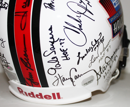 Hall of Fame Full Size Helmet Signed by 35, Jim Brown, Joe Montana, Dan Marino
