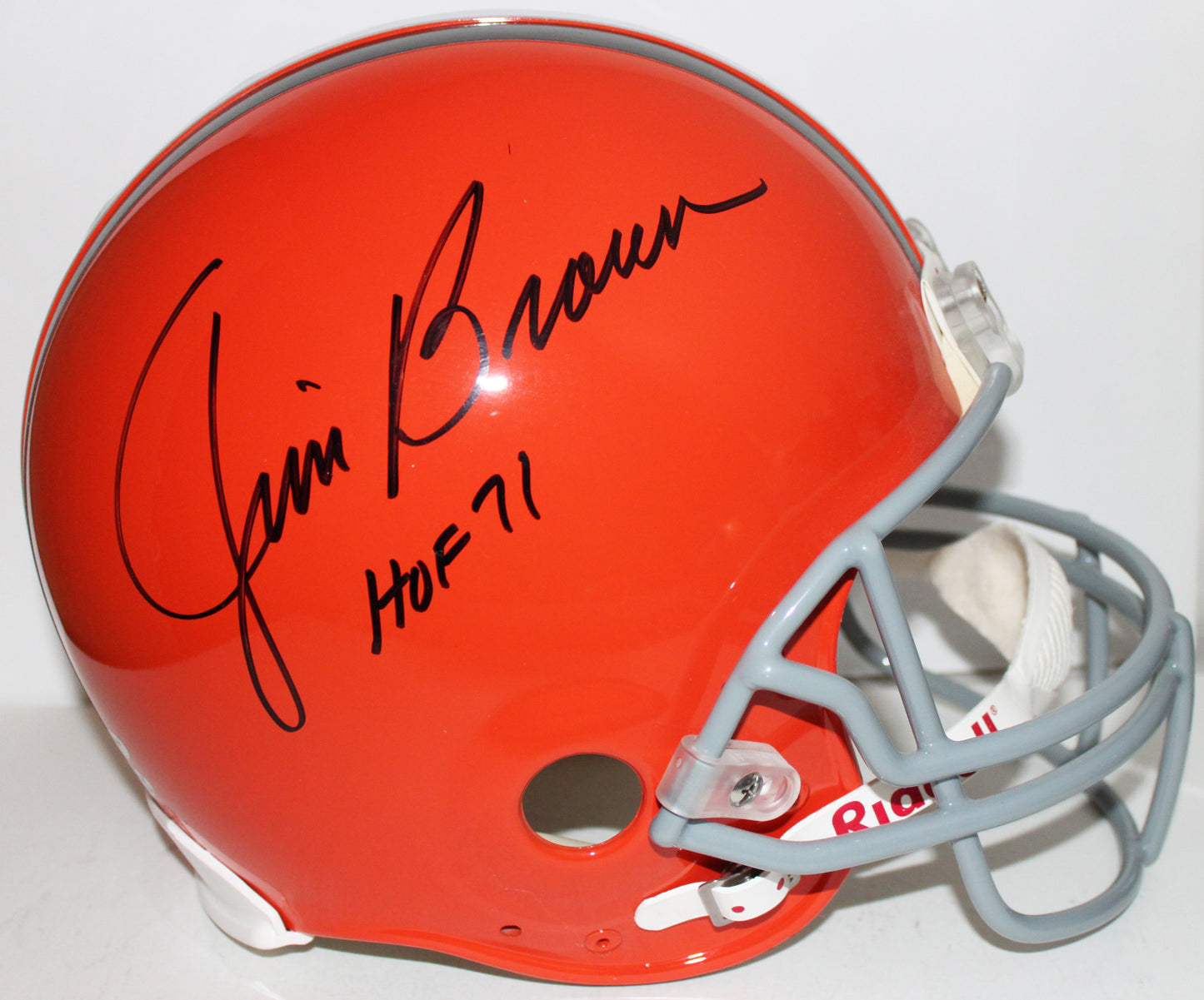 Jim Brown Cleveland Browns Signed Riddell Authentic Proline Helmet with Inscription