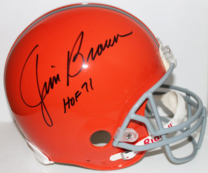 Jim Brown Cleveland Browns Signed Riddell Authentic Proline Helmet with Inscription