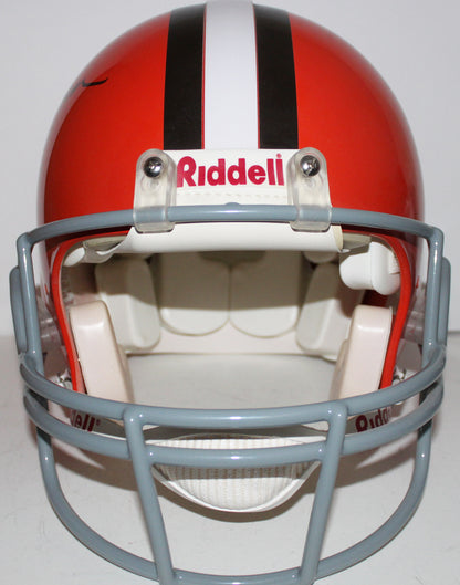 Jim Brown Cleveland Browns Signed Riddell Authentic Proline Helmet with Inscription