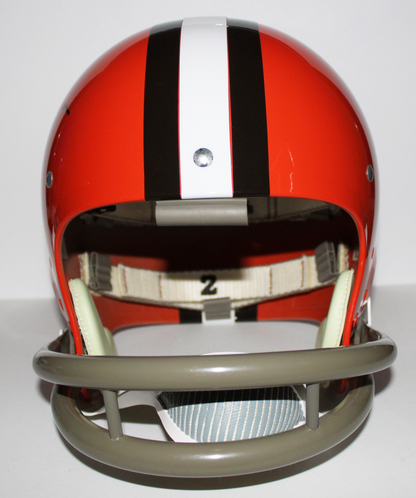 Jim Brown Cleveland Browns Signed "TK" 2-Bar Helmet with Inscription