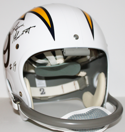 Lance Alworth Signed Throwback Suspension "TK" Helmet with 3 Inscriptions