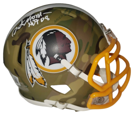 Art Monk Signed Washington Redskins Camo Mini Helmet