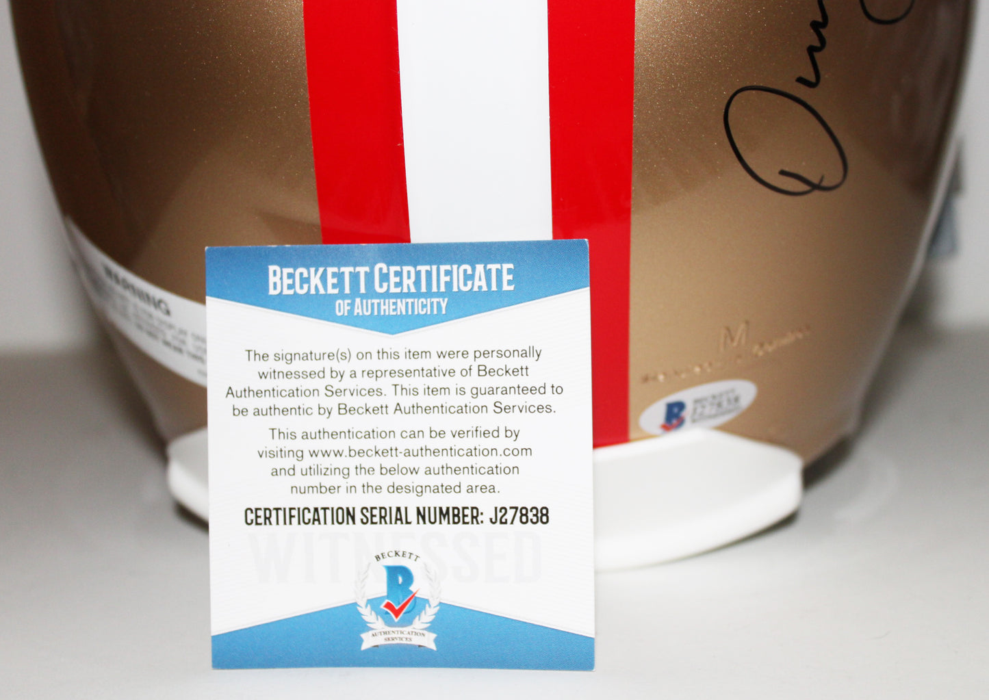 Joe Montana and Dwight Clark Signed 49ers Replica Helmet with "The Catch" Inscription