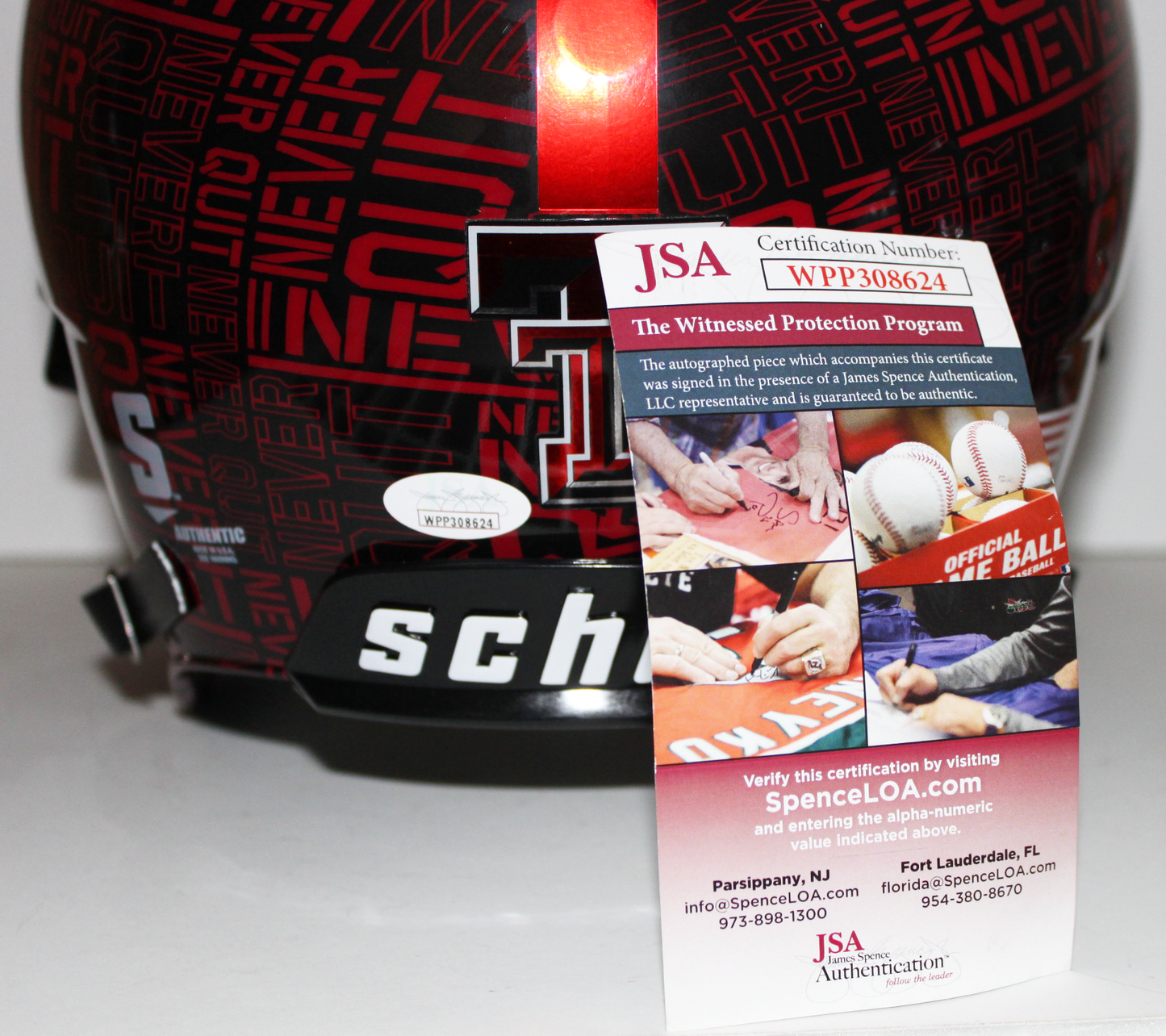 Patrick Mahomes Texas Tech Red Raiders Signed Authentic Schutt Full Size Helmet