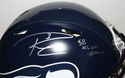 Russell Wilson Seattle Seahawks Signed Authentic Full Size Speed Helmet with Inscription