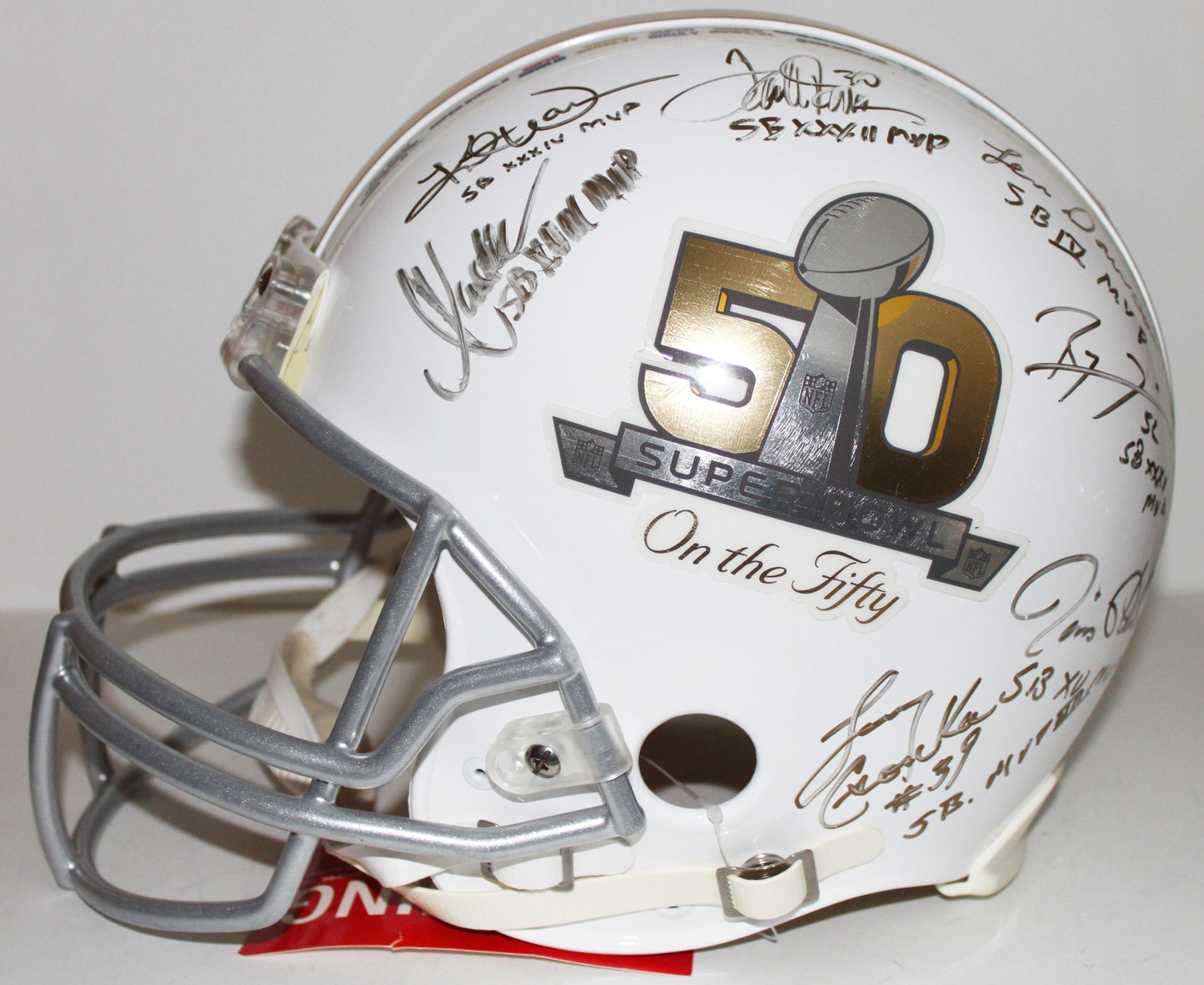 Multi-Signed LE "Super Bowl on The 50" Full-Size Authentic Proline Helmet with (15) Montana, Bradshaw, Riggins, Csonka, Swann and Dawson